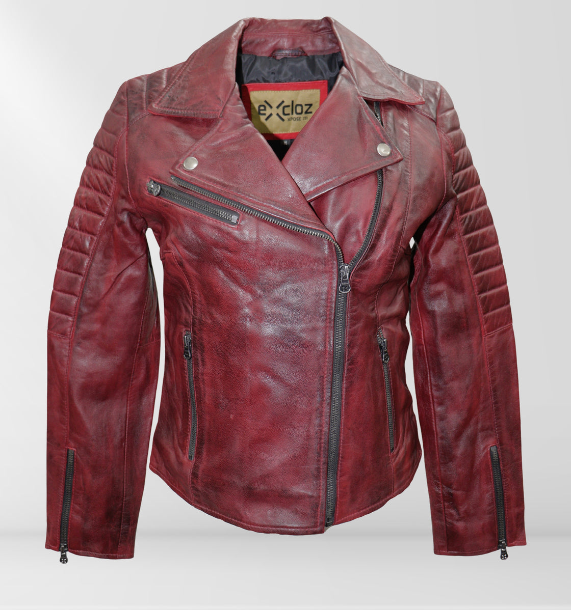 Bellavero – Leather Jacket – Biker Burgundy