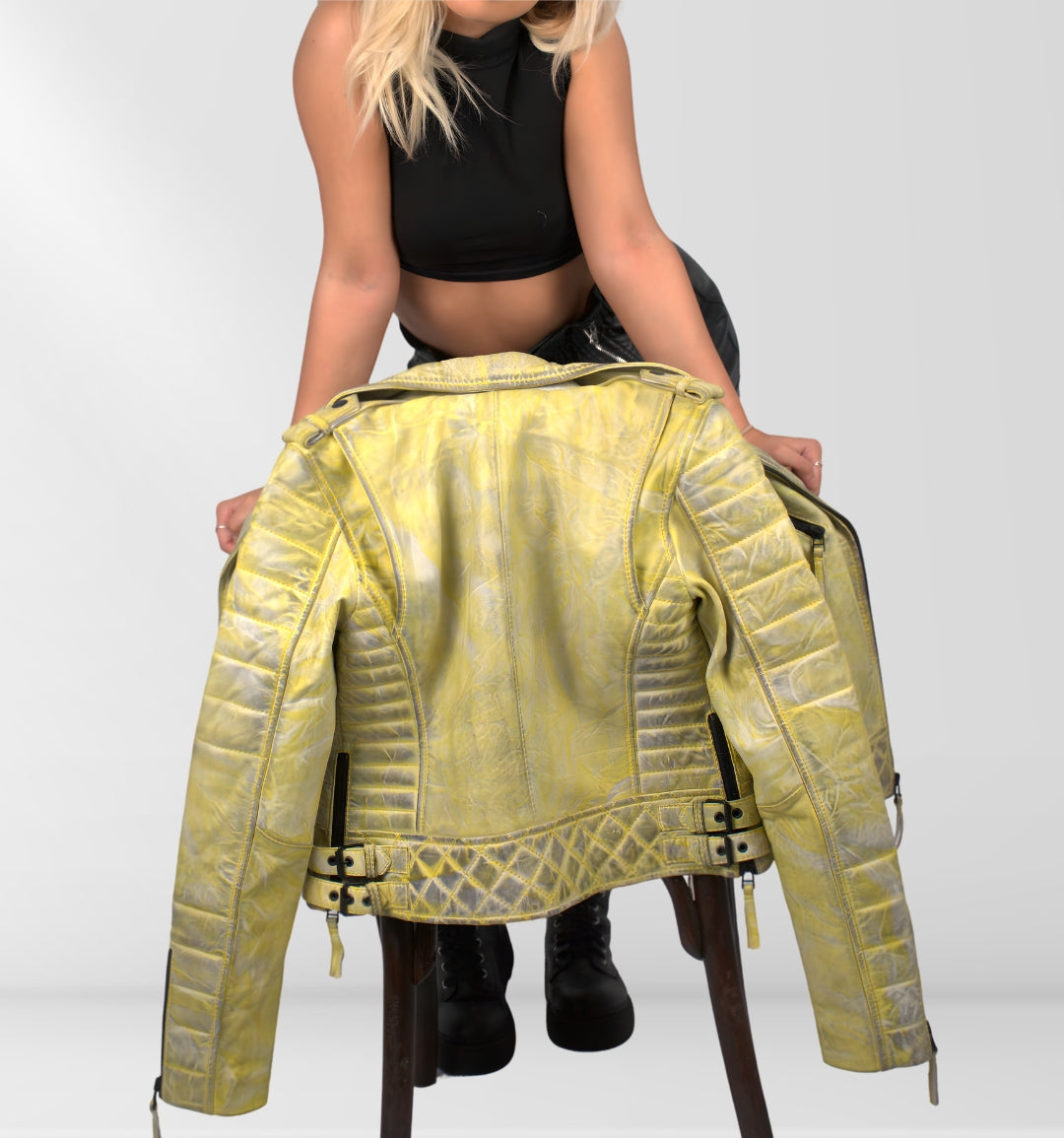 Sunflare - Leather Jacket - Biker Yellow