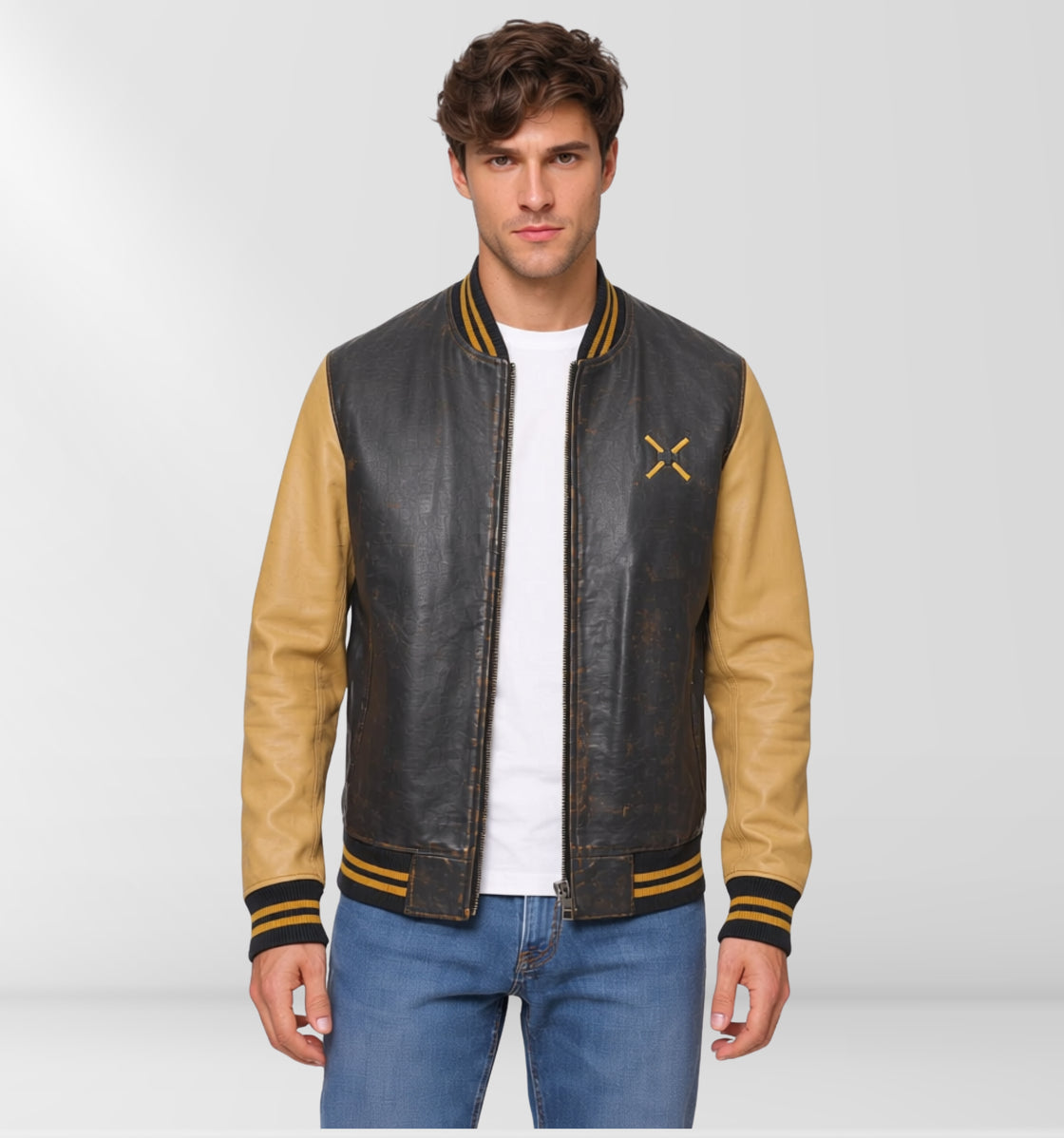 Vetranera – Stone Washed Cowhide – Black Bomber