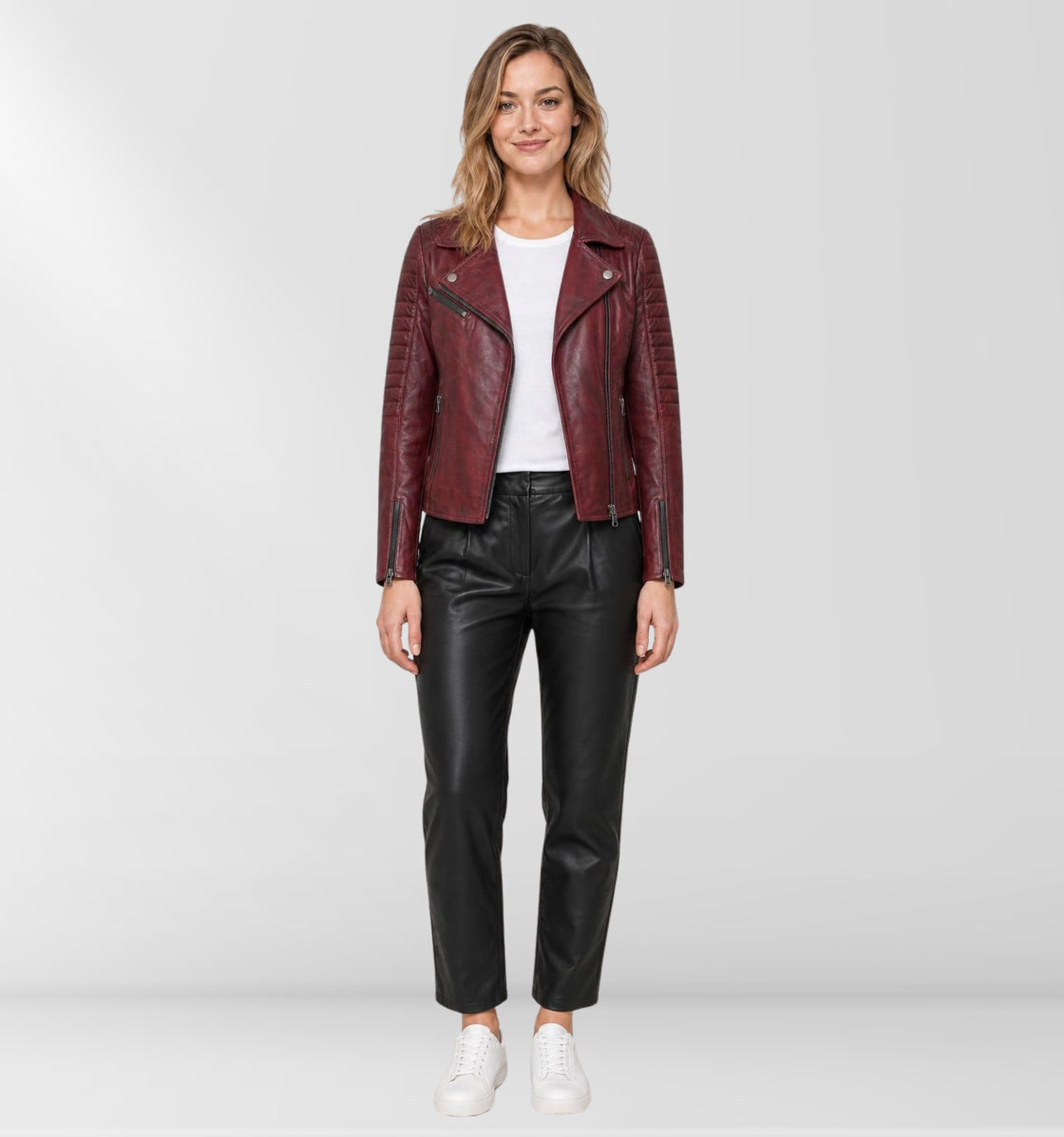 Bellavero – Leather Jacket – Biker Burgundy