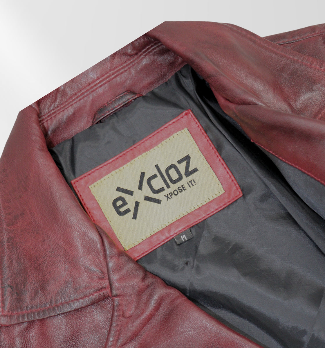 Bellavero – Leather Jacket – Biker Burgundy