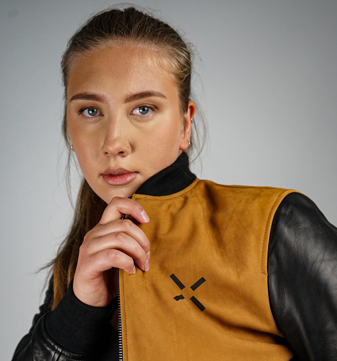 Bomber Jacket-Nuback and Black
