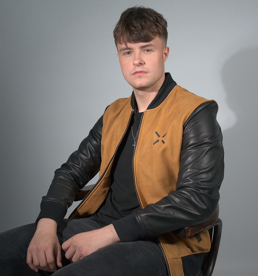 Bomber Jacket-Nuback and Black
