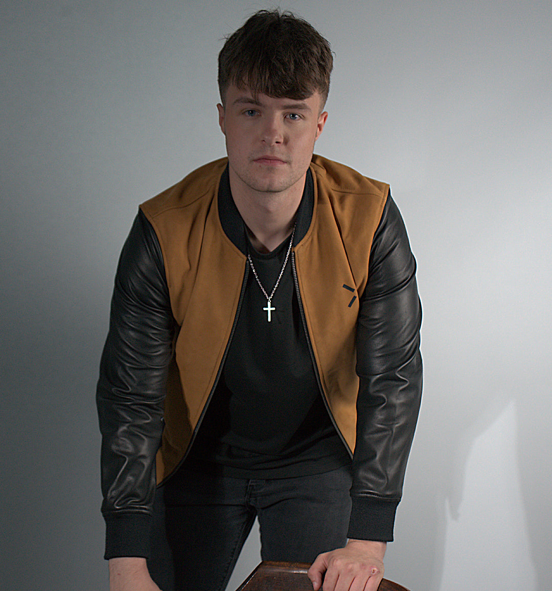 Bomber Jacket-Nuback and Black