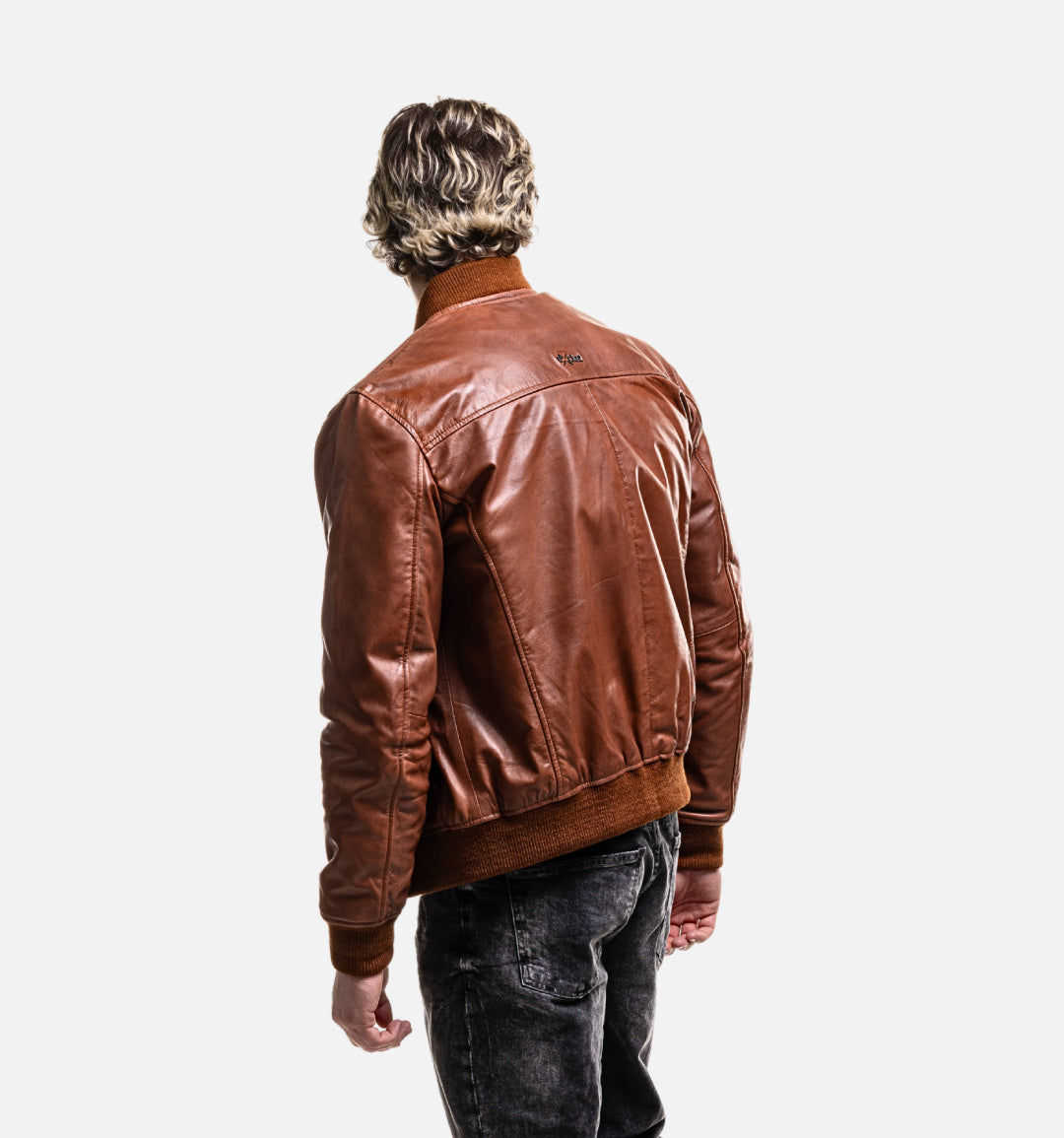 Bomber Jacket- Distressed Cognac